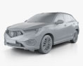 Acura CDX 2019 3d model clay render