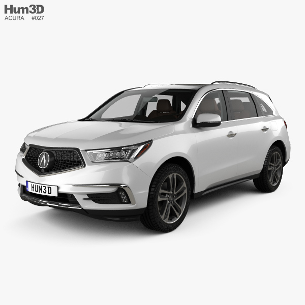 Acura MDX Sport hybrid with HQ interior 2020 3D model