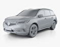 Acura MDX Sport hybrid with HQ interior 2020 3d model clay render