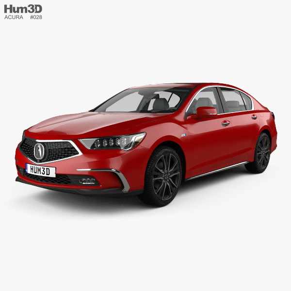 Acura RLX Sport hybrid SH-AWD with HQ interior 2019 3D model