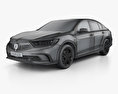 Acura RLX Sport hybrid SH-AWD with HQ interior 2019 3d model wire render