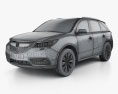 Acura MDX 2019 3d model wire render