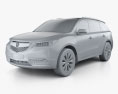 Acura MDX 2019 3d model clay render