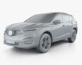 Acura RDX A-spec 2022 3d model clay render