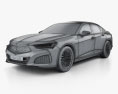 Acura TLX Type S 2022 3d model wire render