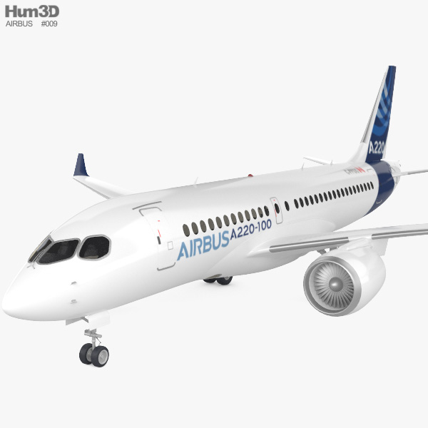 Airbus A220 100 3D-Modell