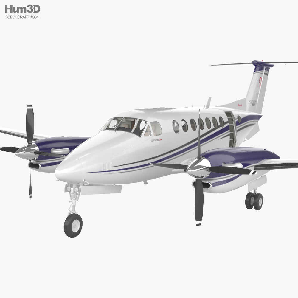 Beechcraft King Air 350i with HQ interior 3D model