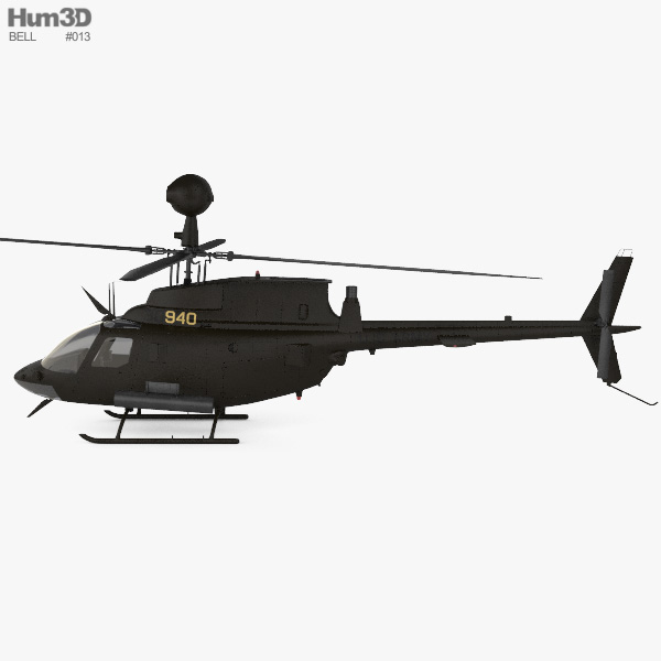 Bell OH-58 Kiowa 3D model - Aircraft on Hum3D