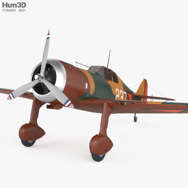 Fokker D.XXI 3D model