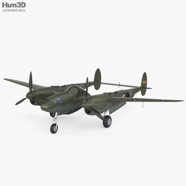 Lockheed P-38 Lightning 3D model