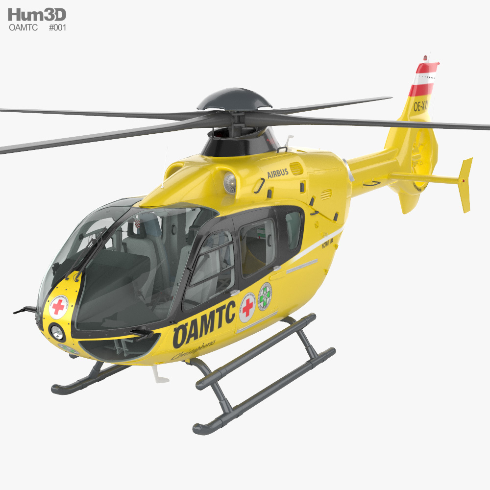 OAMTC Christophorus Emergency H135 avec Intérieur Modèle 3D