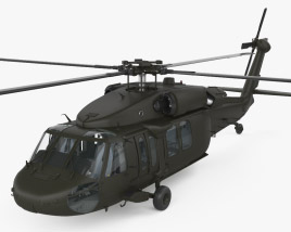 Sikorsky UH-60 Black Hawk mit Innenraum 3D-Modell