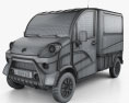 Aixam D-Truck Van 2022 3d model wire render