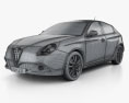 Alfa Romeo Giulietta 2012 3d model wire render