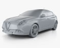 Alfa Romeo Giulietta 2012 3d model clay render
