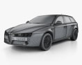 Alfa Romeo 159 Sportwagon 2012 3D模型 wire render