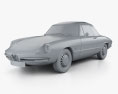 Alfa Romeo 1600 Spider Duetto 1966 3D модель clay render