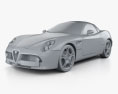 Alfa Romeo 8c Spider 2012 3d model clay render