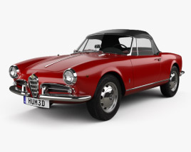 Alfa Romeo Giulietta spider HQインテリアと 1955 3Dモデル