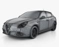 Alfa Romeo Giulietta Quadrifoglio Verde 2017 3d model wire render