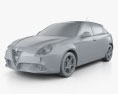 Alfa Romeo Giulietta Quadrifoglio Verde 2017 3d model clay render