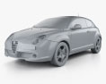 Alfa Romeo MiTo Quadrifoglio Verde 2017 3D 모델  clay render