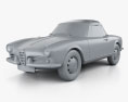Alfa Romeo Giulietta Spider 1955 3d model clay render