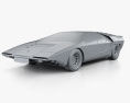 Alfa Romeo Carabo 1968 3D模型 clay render