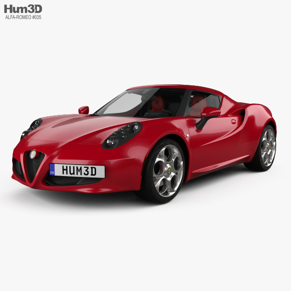Alfa Romeo 4C with HQ interior 2016 3D model