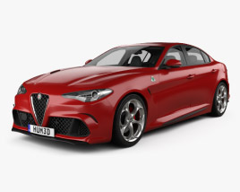 Alfa Romeo Giulia Quadrifoglio with HQ interior 2019 3D model