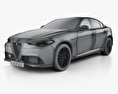 Alfa Romeo Giulia 2019 3d model wire render