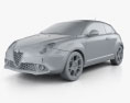 Alfa Romeo MiTo Veloce 2019 3d model clay render
