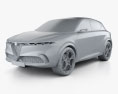 Alfa Romeo Tonale concept 2020 3d model clay render