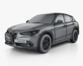 Alfa Romeo Stelvio Q4 인테리어 가 있는 2020 3D 모델  wire render