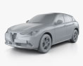 Alfa Romeo Stelvio Q4 인테리어 가 있는 2020 3D 모델  clay render