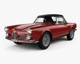 Alfa Romeo 2600 spider touring HQインテリアと 1962 3Dモデル