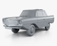 Amphicar 770 Cabriolet 1961 3D-Modell clay render