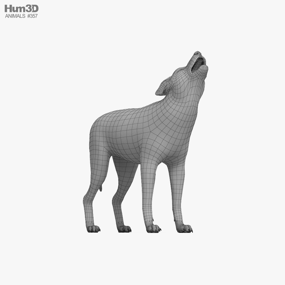 遠吠えするオオカミ 3dモデル 動物 On Hum3d