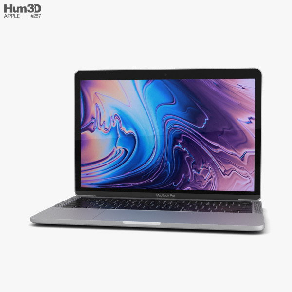 Apple MacBook Pro 13 inch (2018) Touch Bar Silver 3D model