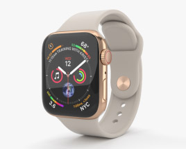 Apple Watch Series 4 40mm Gold Stainless Steel Case with Stone Sport Band 3D модель
