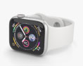 Apple Watch Series 4 40mm Silver Aluminum Case with White Sport Band 3d model
