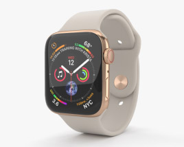 Apple Watch Series 4 44mm Gold Stainless Steel Case with Stone Sport Band Modèle 3D