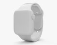 Apple Watch Series 4 44mm Silver Aluminum Case with White Sport Band 3d model