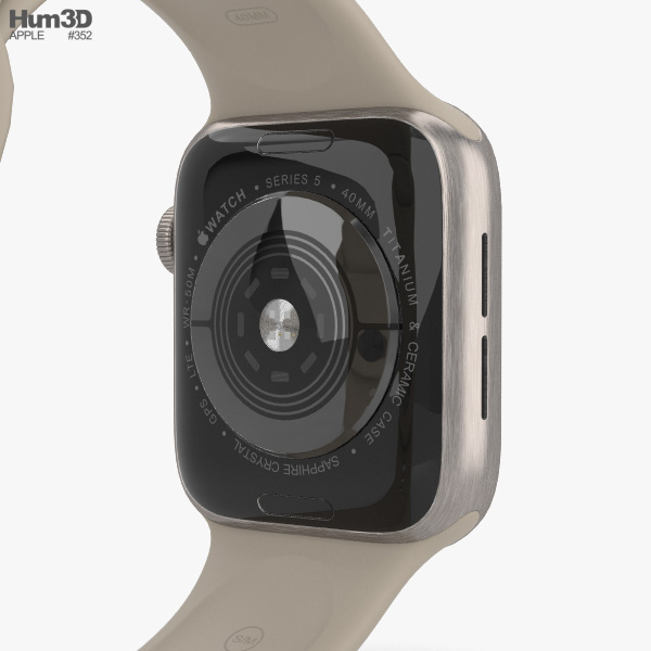 Apple Watch Series 5 40mm Titanium Case with Sport Band 3D model