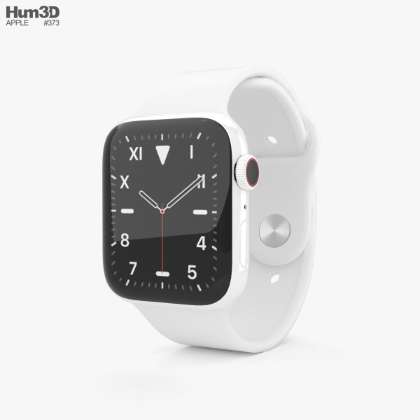 Apple Watch Series 5 44mm Ceramic Case with Sport Band Modelo 3D