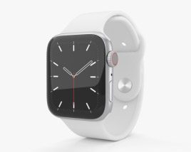Apple Watch Series 5 44mm Silver Aluminum Case with Sport Band 3D model