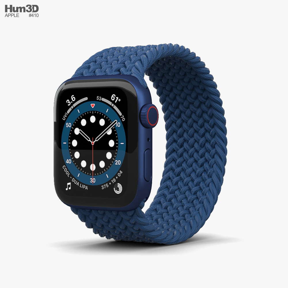 Apple Watch Series 6 40mm Aluminum Blue Modèle 3D