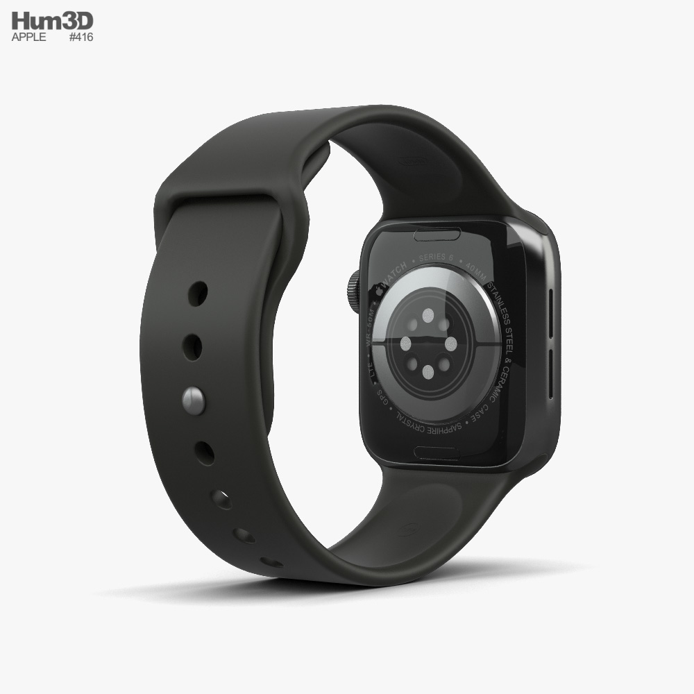 Apple Watch Series 6 40mm Stainless Steel Graphite 3d model