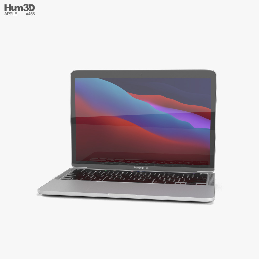 Apple MacBook Pro 13-inch 2020 M1 Silver Modello 3D