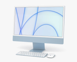 Apple iMac 24-inch 2021 Blue Modello 3D